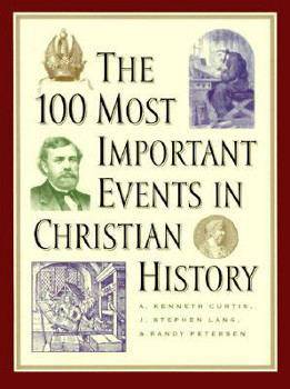 The cover of The 100 Most Important Events in Christian History by A. Kenneth Curtis, J. Stephen Lang, and Randy Petersen.
